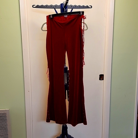 Velvet Rhinestone Pants - Picture 1 of 5